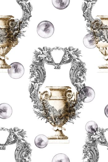 1203602-欧式复古花纹线描花瓶