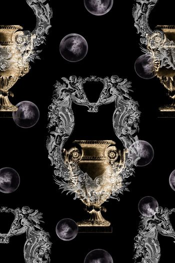 1203603-欧式复古花纹线描花瓶-1