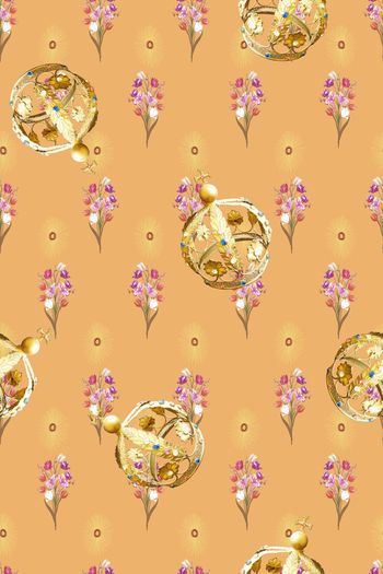 1203713-满地小花欧式复古宫廷皇冠