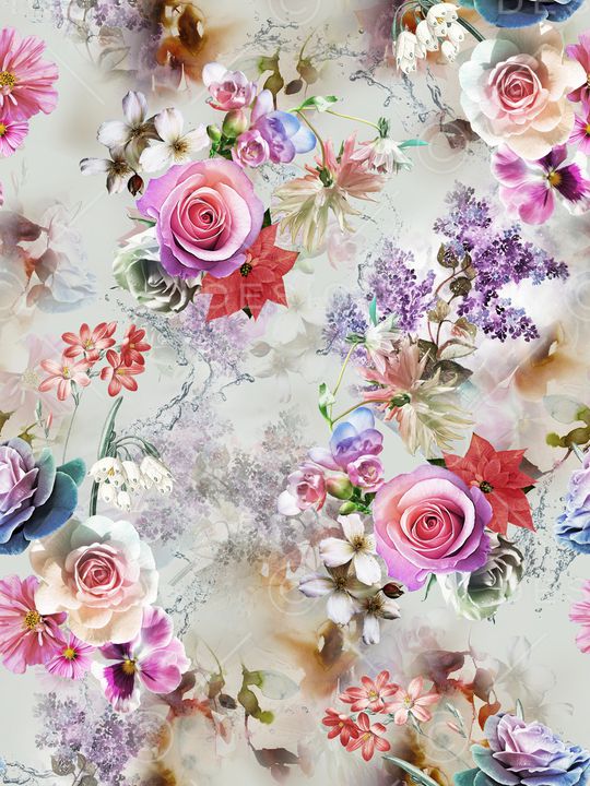 花卉印花华亿平台图片