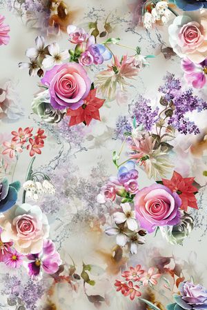 花卉印花华亿平台图片