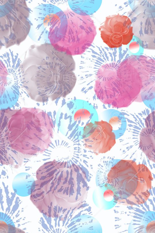 圆圈与波点印花华亿平台图片