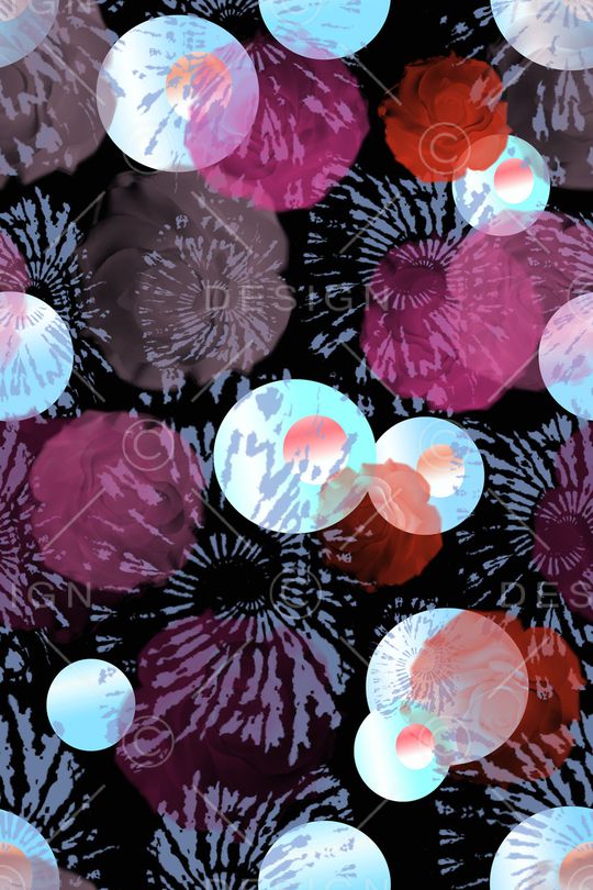 圆圈与波点印花华亿平台图片