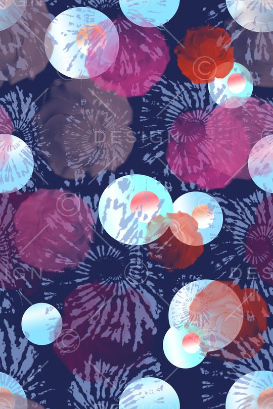 圆圈与波点印花华亿平台图片