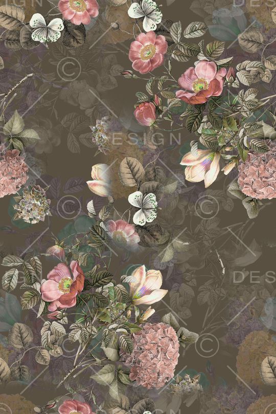 朦胧花卉印花华亿平台图片