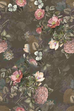 朦胧花卉印花华亿平台图片