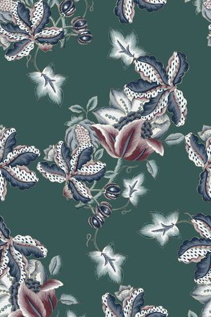 手绘大花印花华亿平台图片