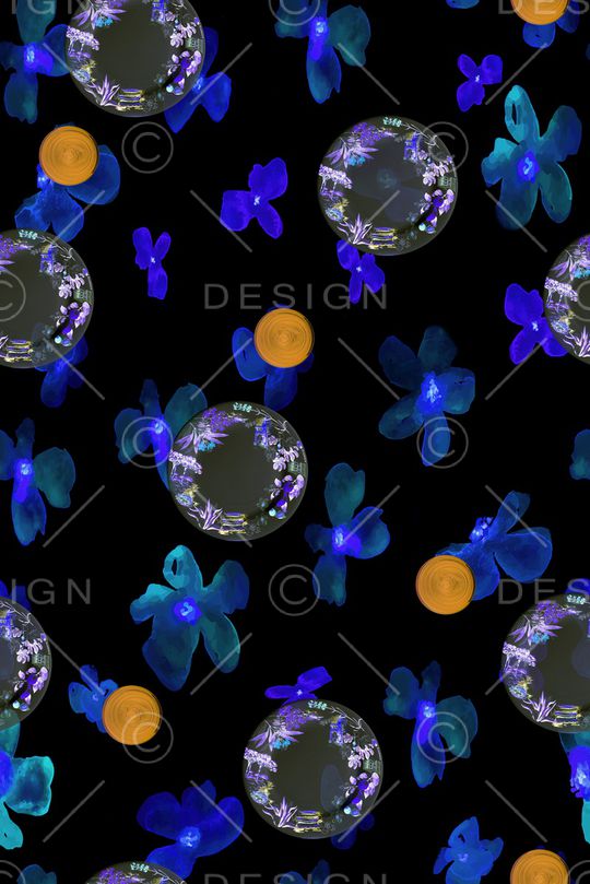 水彩花卉印花华亿平台图片