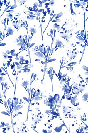 水彩花卉印花华亿平台图片