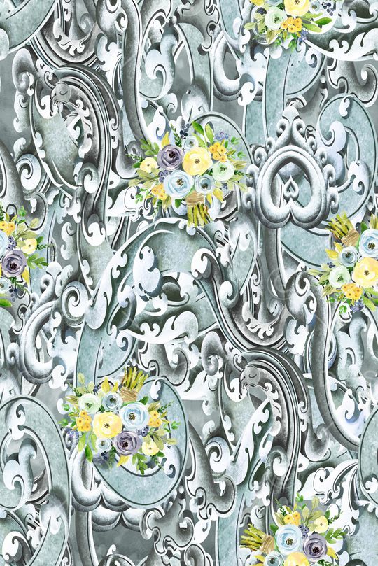 古典花纹印花华亿平台图片