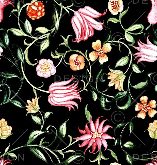 蔷薇花印花华亿平台图片