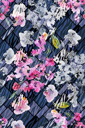 洋阳---花卉印花华亿平台图片