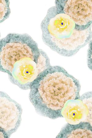 水彩花卉印花华亿平台图片