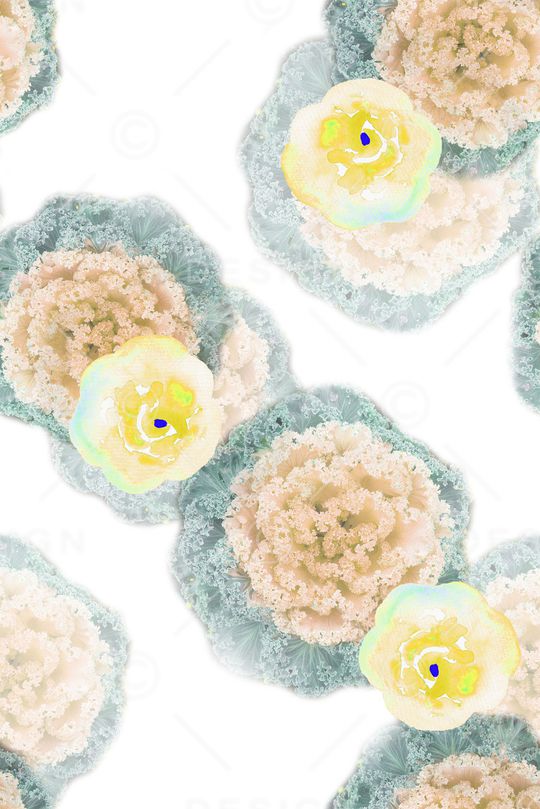 水彩花卉印花华亿平台图片