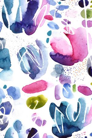 水彩花卉印花华亿平台图片