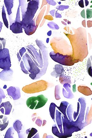 水彩花卉印花华亿平台图片