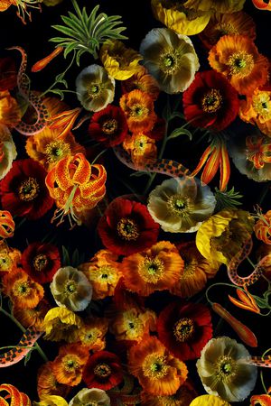 花卉印花华亿平台图片