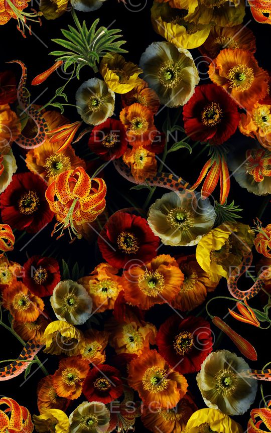 花卉印花华亿平台图片