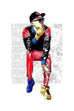 男装印花华亿平台图片