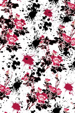 民族花卉印花华亿平台图片