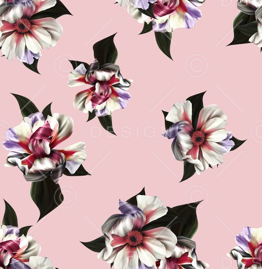 水彩花卉印花华亿平台图片