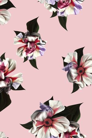 水彩花卉印花华亿平台图片