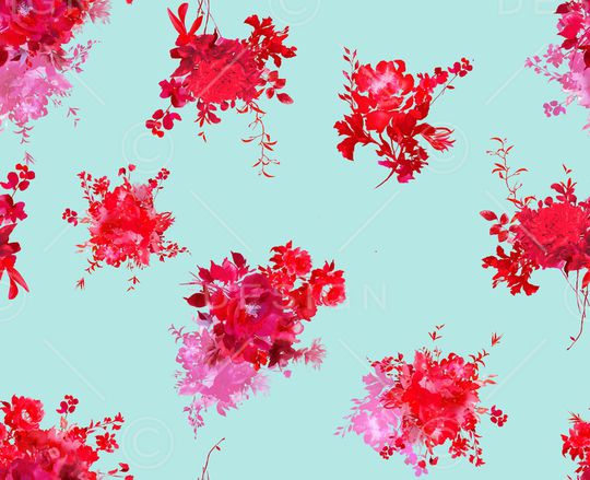 水彩花卉印花华亿平台图片