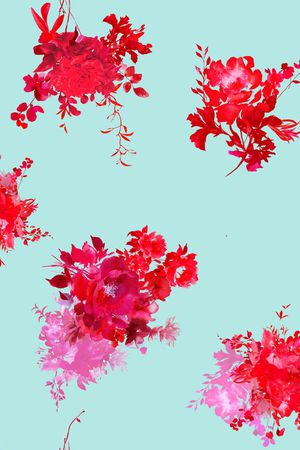 水彩花卉印花华亿平台图片