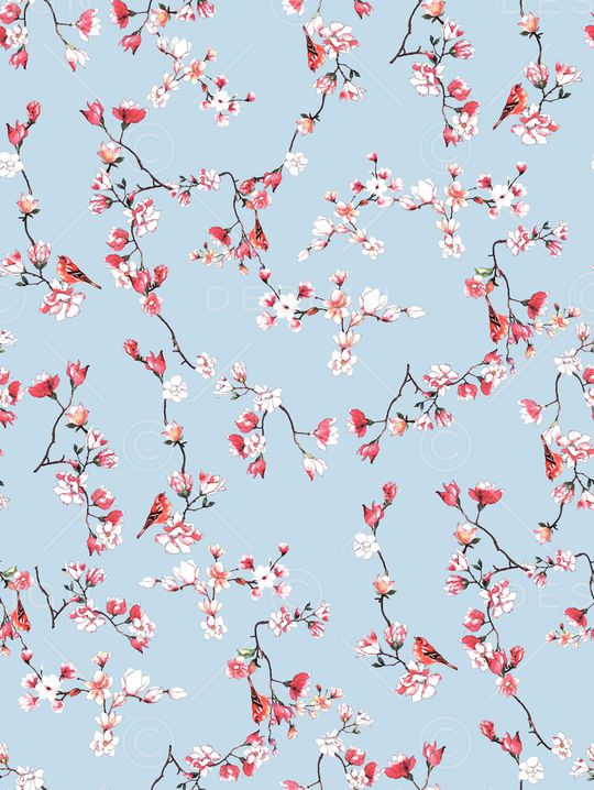 水彩花卉印花华亿平台图片