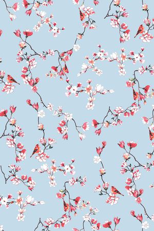 水彩花卉印花华亿平台图片