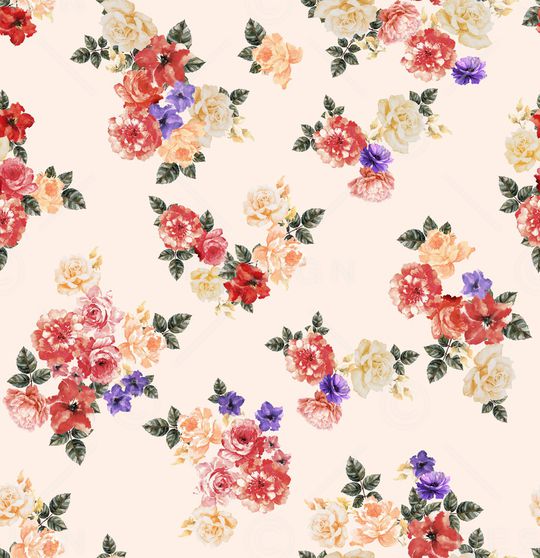 水彩花卉印花华亿平台图片