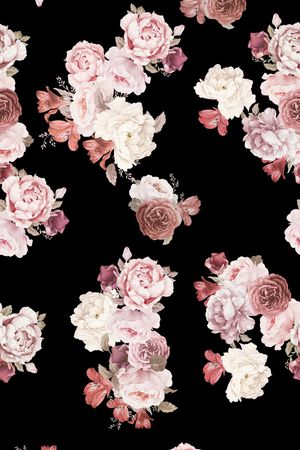 水彩花卉印花华亿平台图片