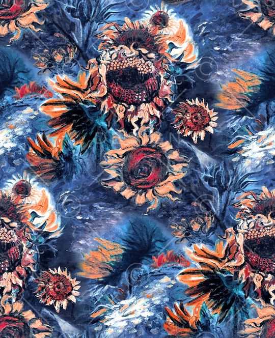 向日葵印花华亿平台图片