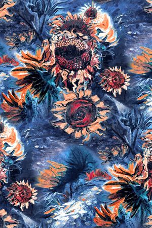 向日葵印花华亿平台图片