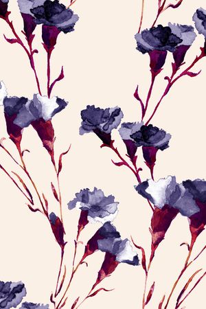 手绘花卉印花华亿平台图片