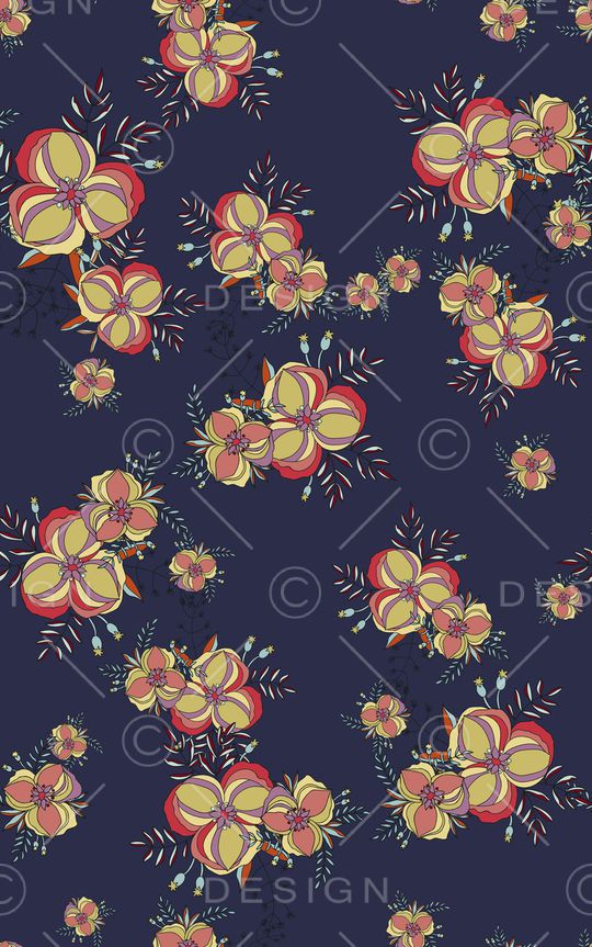 花卉印花华亿平台图片