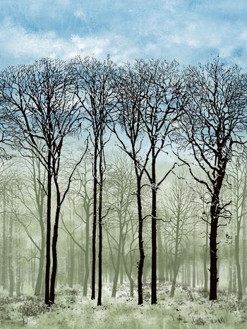 风景景观印花华亿平台图片