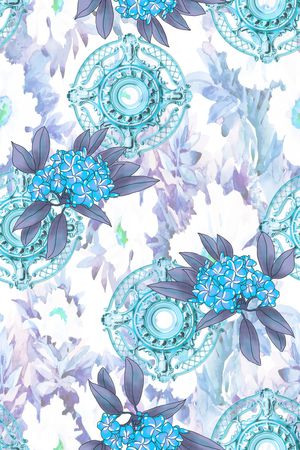 水彩花卉印花华亿平台图片