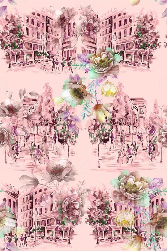 风景景观印花华亿平台图片