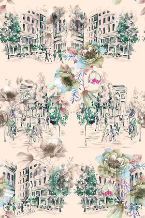 风景景观印花华亿平台图片