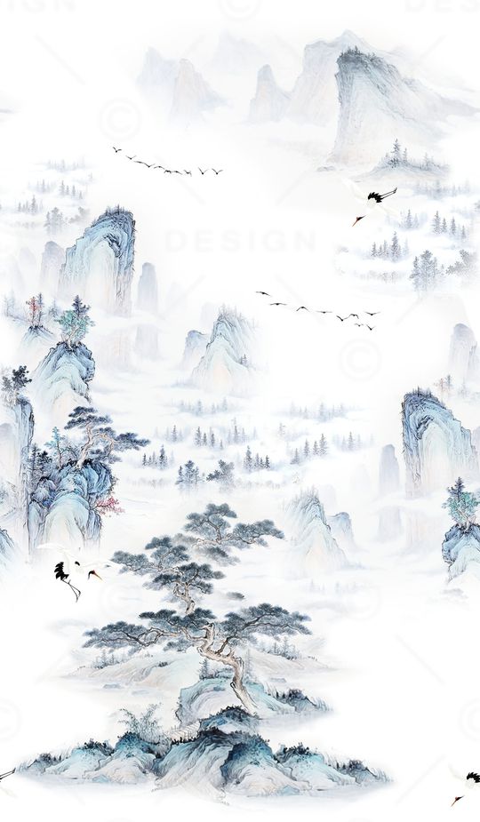 仙鹤印花华亿平台图片