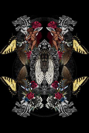 蝴蝶印花华亿平台图片