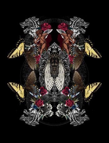 蝴蝶印花华亿平台图片