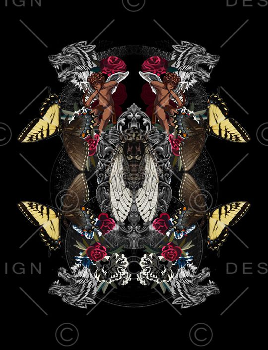 蝴蝶印花华亿平台图片