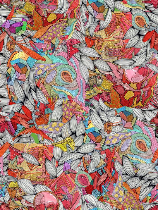 彩色线稿印花华亿平台图片