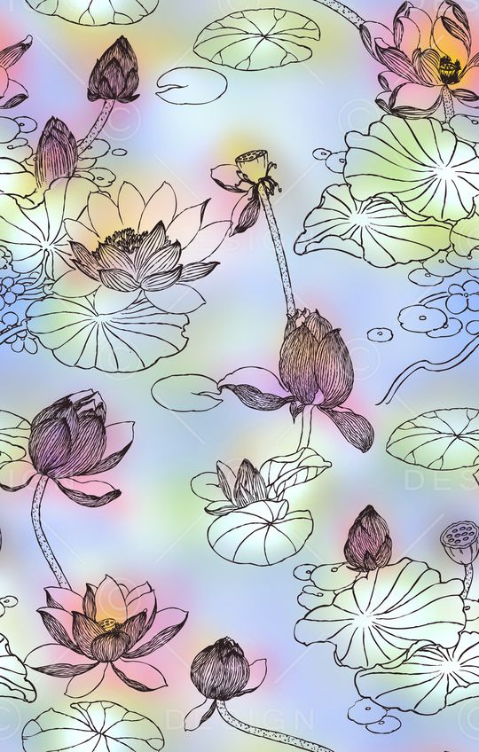 荷花印花华亿平台图片