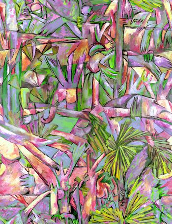 水彩抽象肌理印花华亿平台图片