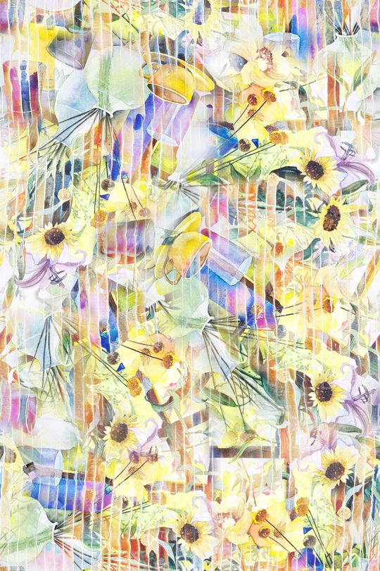 抽象不规则几何印花华亿平台图片