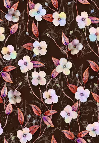 花卉印花华亿平台图片