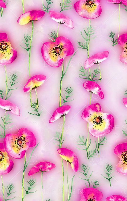 水彩花卉印花华亿平台图片